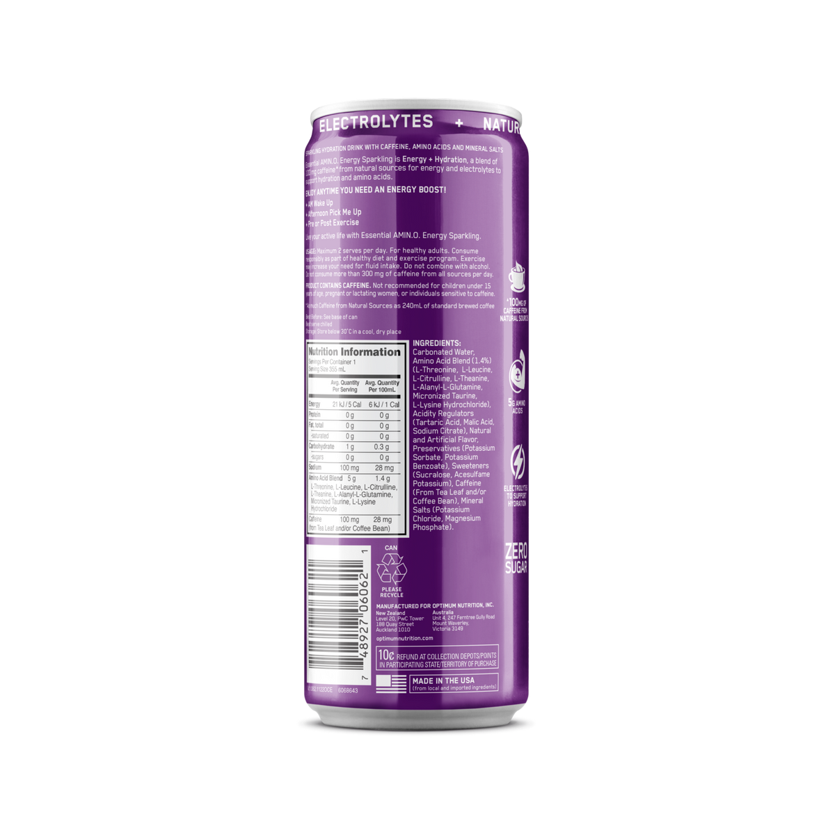 ON AMINO ENERGY SPARKLING GRAPE 355ML
