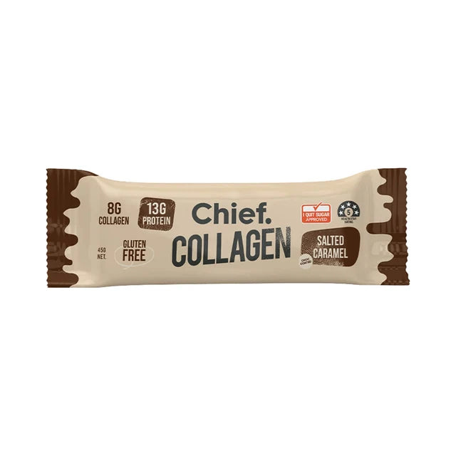 CHIEF COLLAGEN PROTEIN BAR SALTED CARAMEL 45G