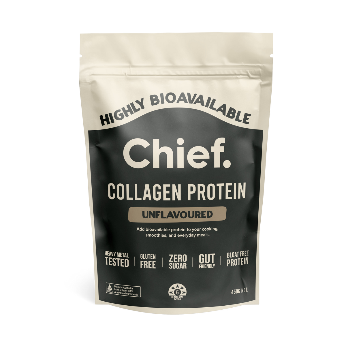 CHIEF COLLAGEN PROTEIN UNFLAVOURED 450G