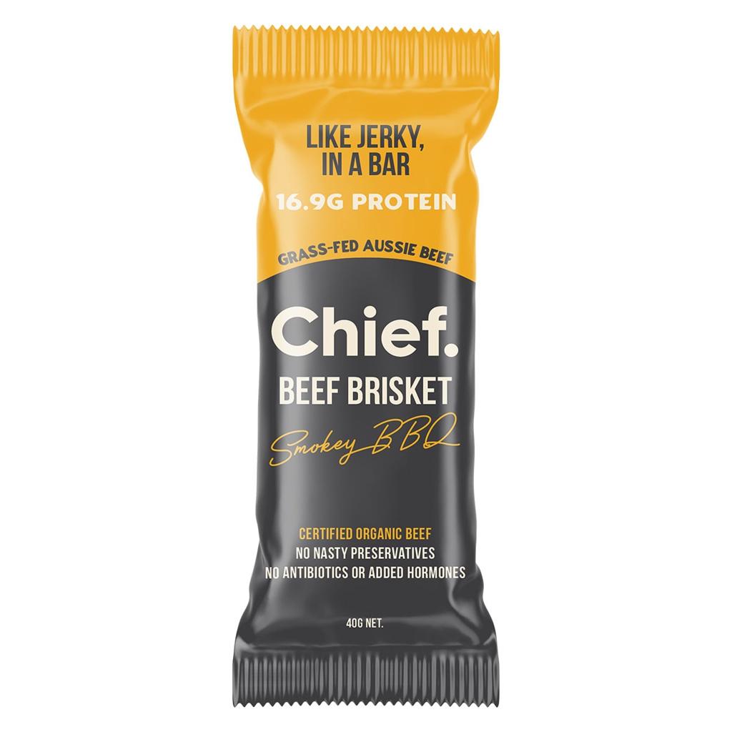 CHIEF GRASS FED BEEF BAR SMOKEY BBQ 40G
