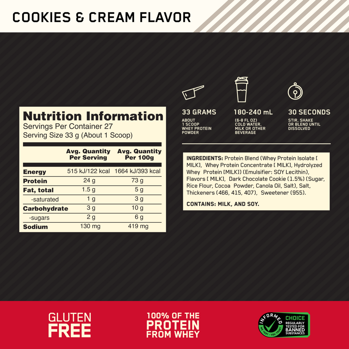 OPTIMUM NUTRITION GOLD STANDARD 100% WHEY
