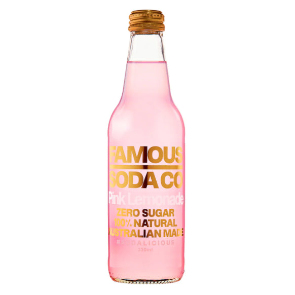FAMOUS SODA CO PINK LEMONADE 330ML