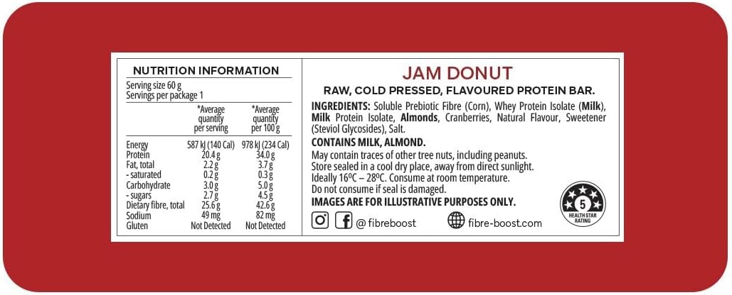 FB JAM DONUT PROTEIN BAR 60G