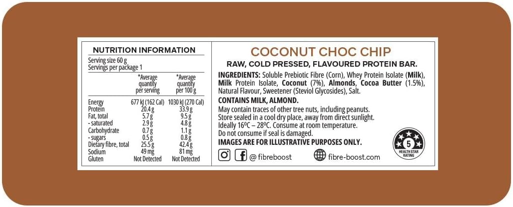 FIBRE BOOST COCONUT CHOC CHIP 60G