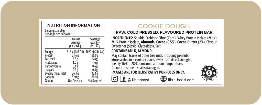FIBRE BOOST COOKIE DOUGH 60G