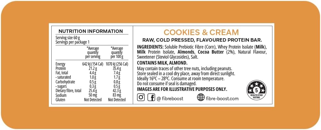 FIBRE BOOST COOKIES &amp; CREAM 60G