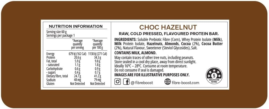 FIBRE BOOST HAZELNUT CHOC CHIP 60G