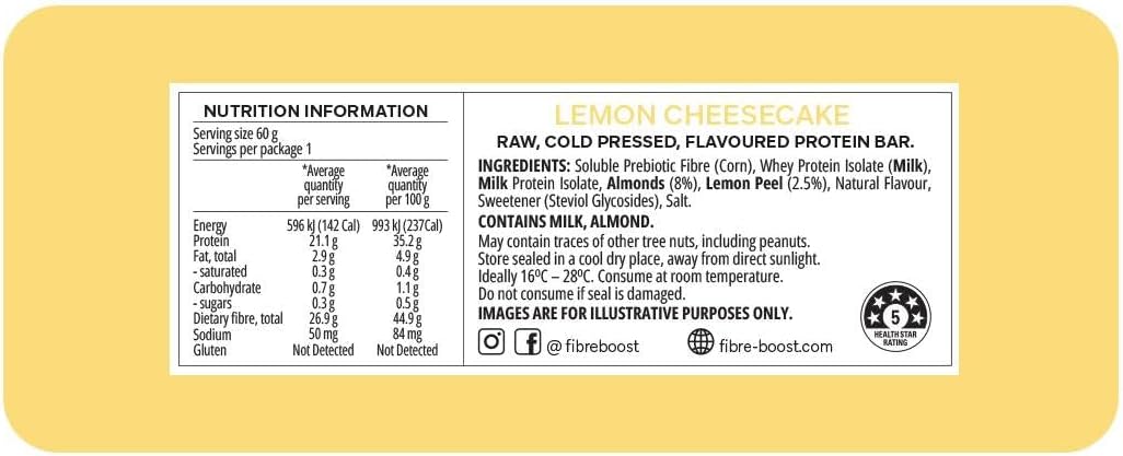 FIBRE BOOST LEMON CHEESECAKE 60G