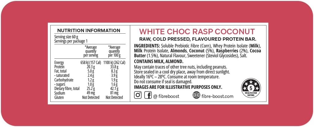 FIBRE BOOST WHITE CHOC RASP COCONUT 60G