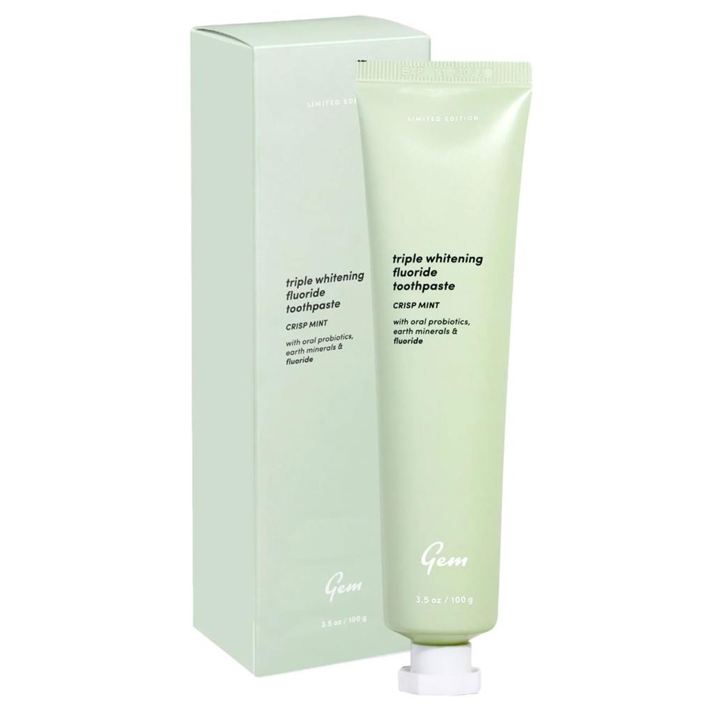 GEM TRIPLE WHITENING TOOTHPASTE CRISP MINT 100G