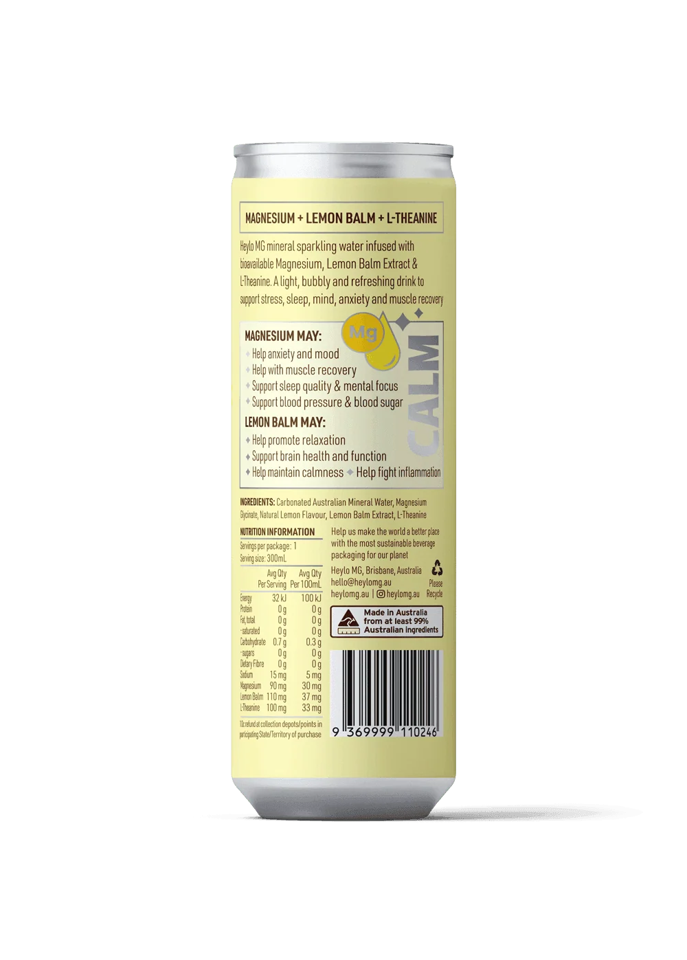 HEYLO MAG SPARKLING CALM LEMON 330ML