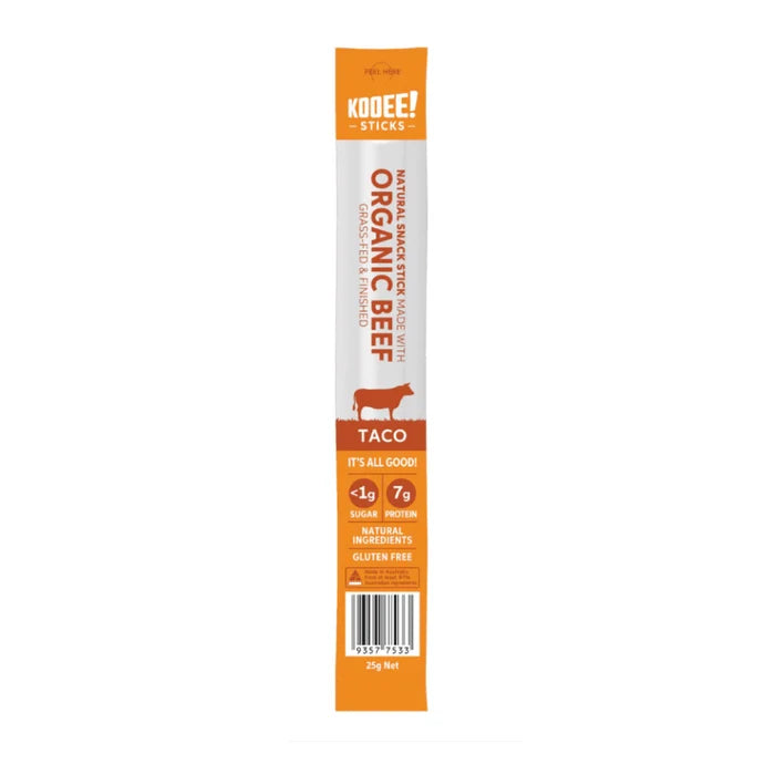 KOOEE SNACK STICK ORG BEEF TACO 25G