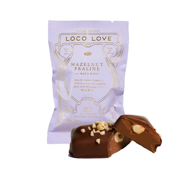 LOCO LOVE CHOCOLATE HAZELNUT PRALINE WITH MACA ROOT 30G