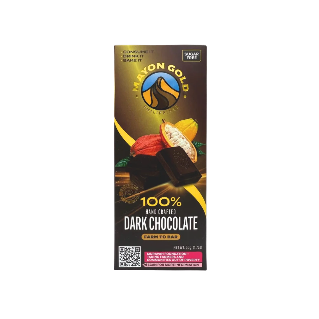 MAYON GOLD 100% DARK CHOC BAR 50G
