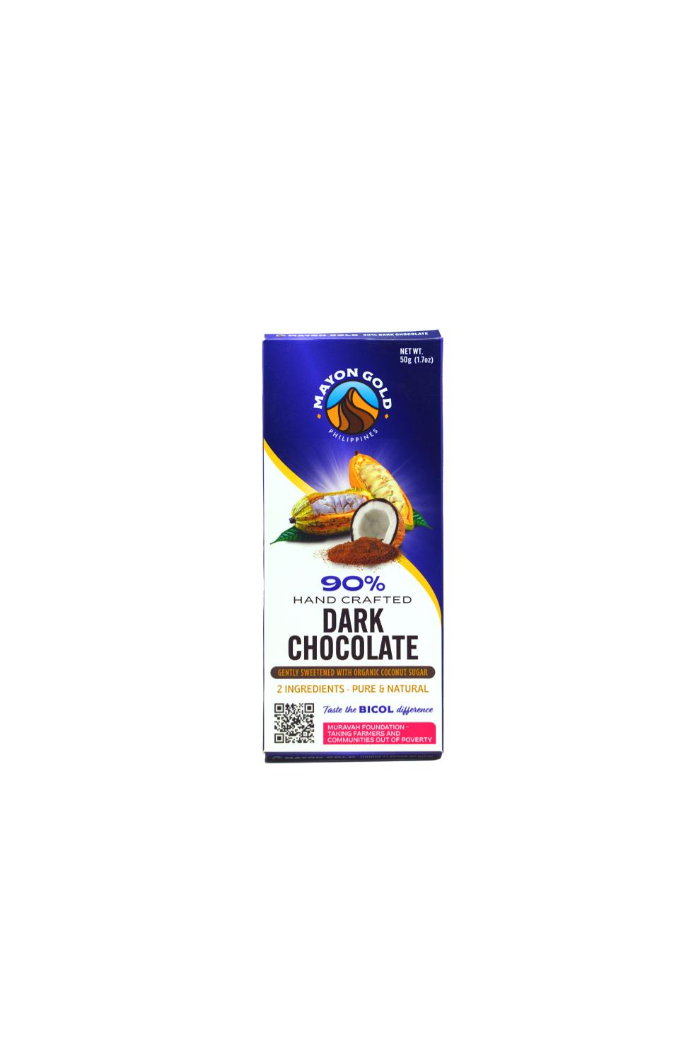 MAYON GOLD 90% DARK CHOC BAR 50G