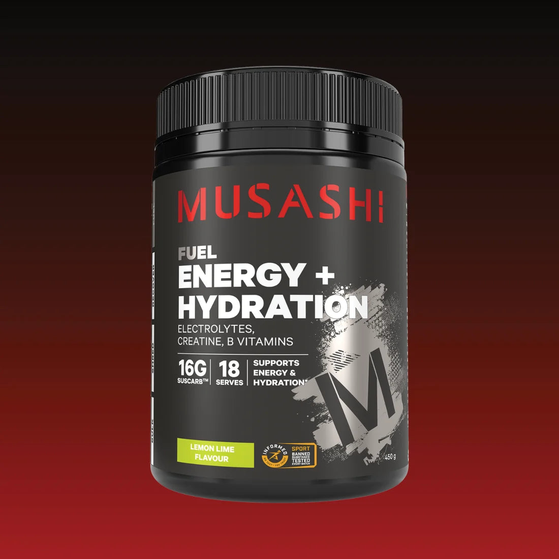 MUS ENERGY PLUS HYDRATION LEMON LIME 450G