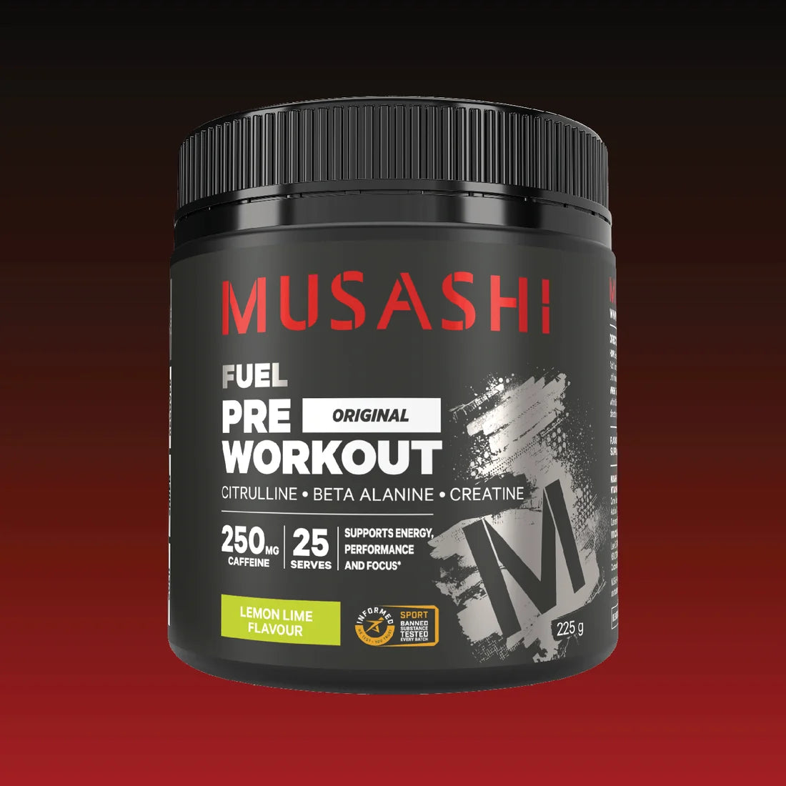 Mus Pre Workout Lemon Lime 225g