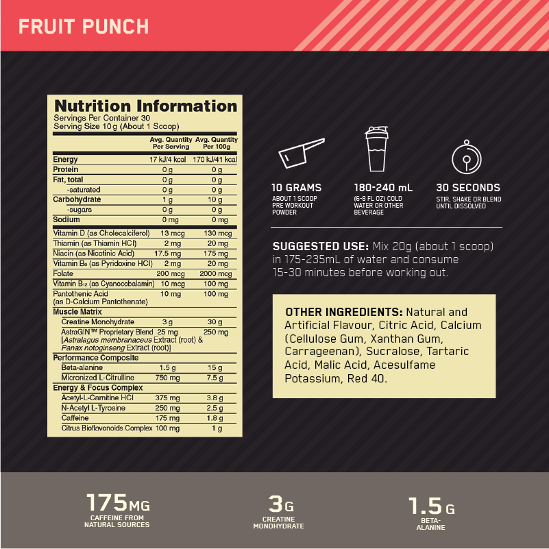 OPTIMUM NUTRITION GS PREWORKOUT