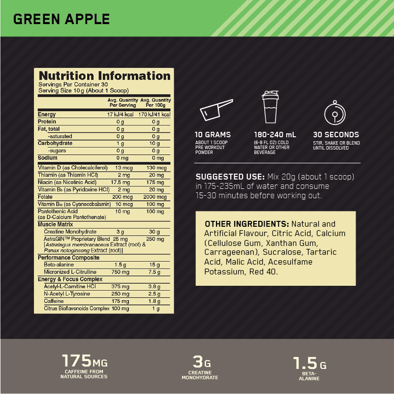 OPTIMUM NUTRITION GS PREWORKOUT
