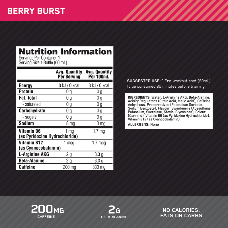 ON PURE PRE 200 BERRY BURST 60ML