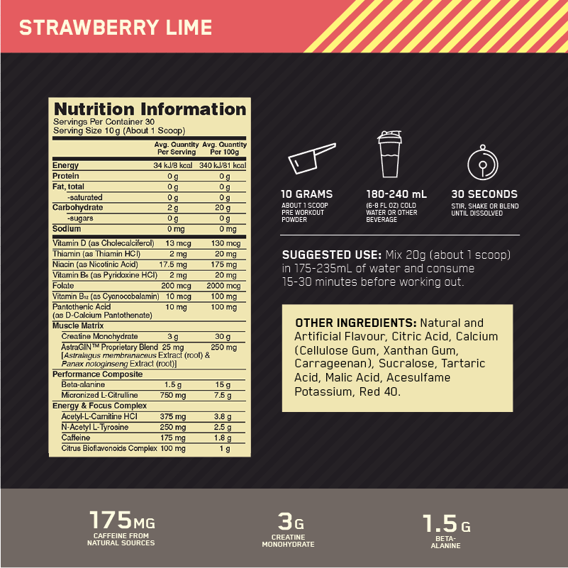 OPTIMUM NUTRITION GS PREWORKOUT