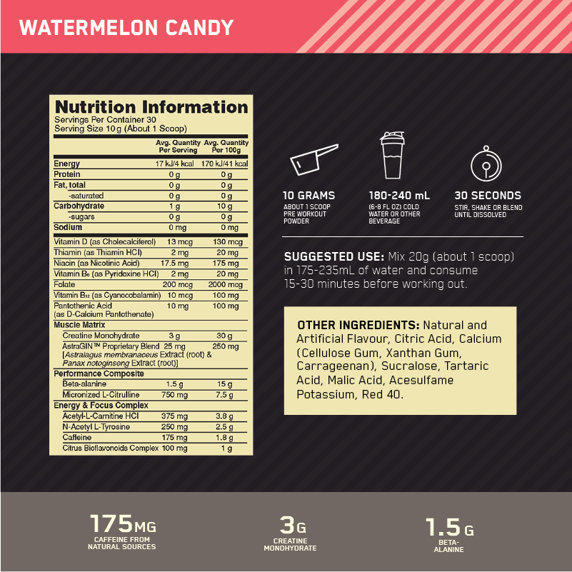 OPTIMUM NUTRITION GS PREWORKOUT
