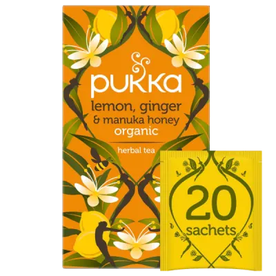 PUKKA LEMON GINGER AND MANUKA HONEY TEA BAGS